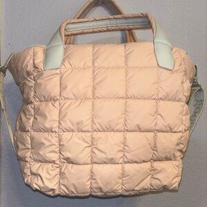 VeeCollective Berlin Large Quilted Nylon Porter Basque Matte Pink Tote Bag NWOT.